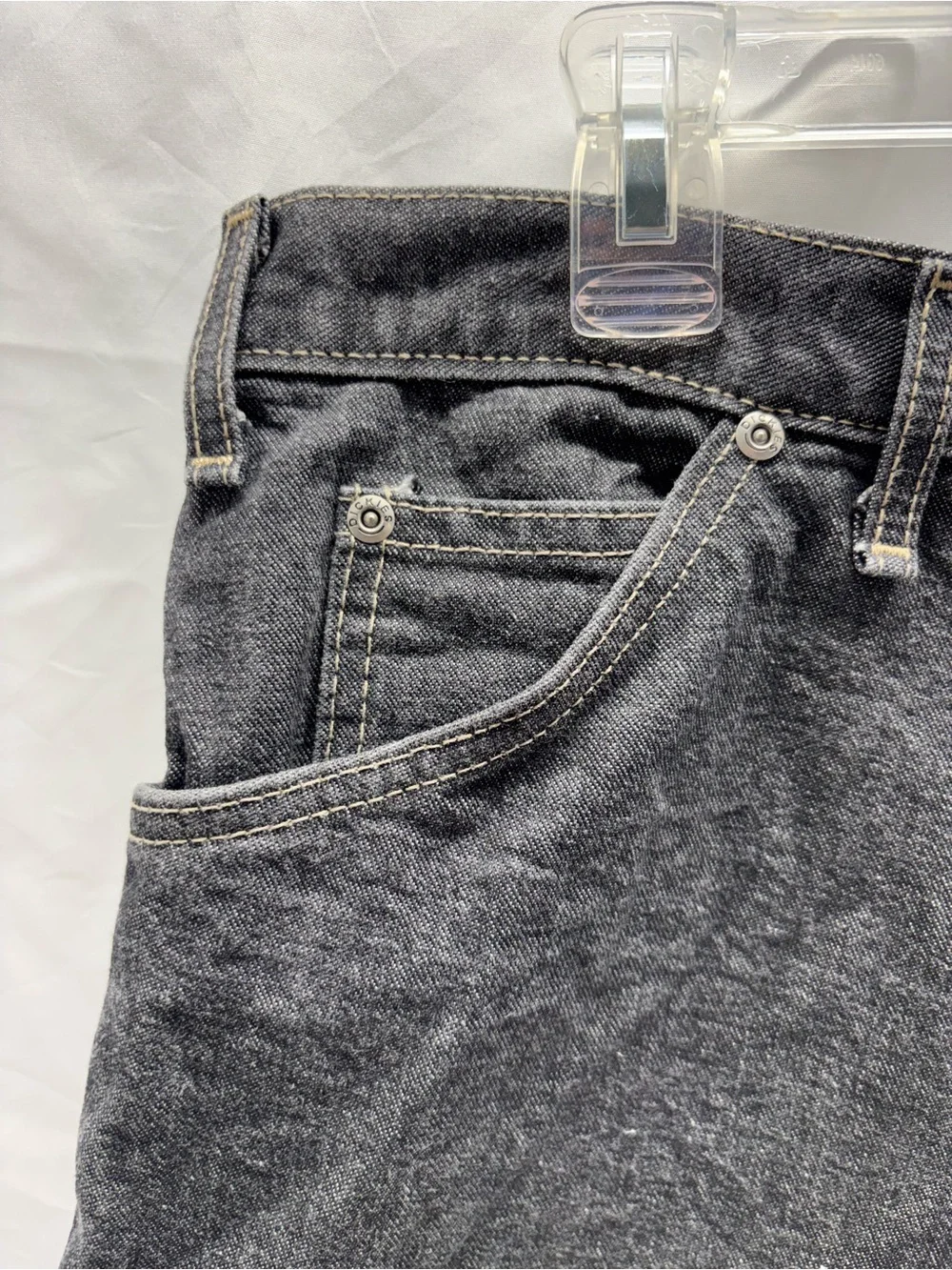 Dickies Sz 42 Mens Loose Baggy Black Denim Jean Shorts Grunge Skater Carpenter